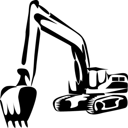 Excavator illustrationのイラスト素材