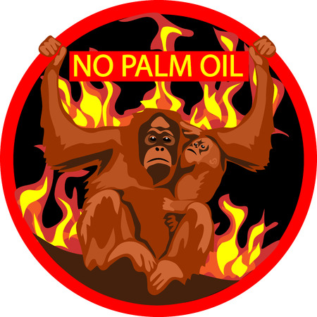 No palm oil labelのイラスト素材