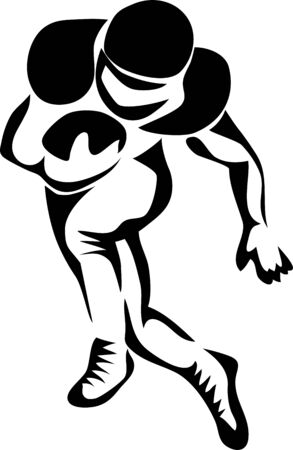 American Football Player - Vector Illustrationのイラスト素材