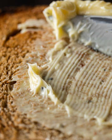 Toast with spiced butter.の写真素材