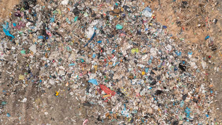 Garbage pile in trash dump or landfill. Pollution concept.の写真素材