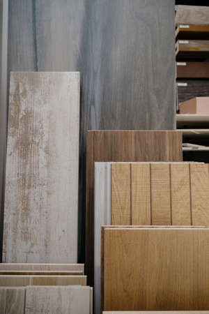 Laminate background. Samples of laminate or parquet with a pattern and wood texture for flooring and...