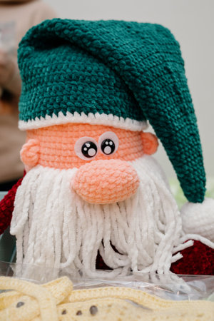 collection of crochet plush toys. handmade soft toys. Multicolored knitted toys made by hand