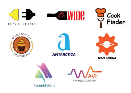 Bundle creative logo with icon designのイラスト素材