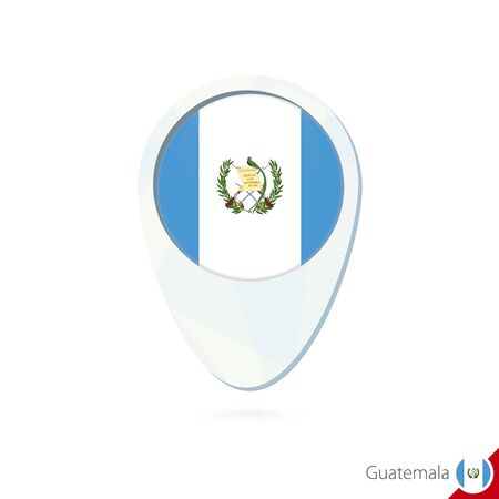 Guatemala flag location map pin icon on white background. Vector Illustration.のイラスト素材