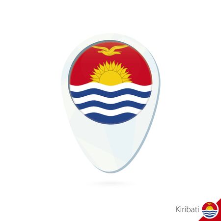 Kiribati flag location map pin icon on white background. Vector Illustration.のイラスト素材