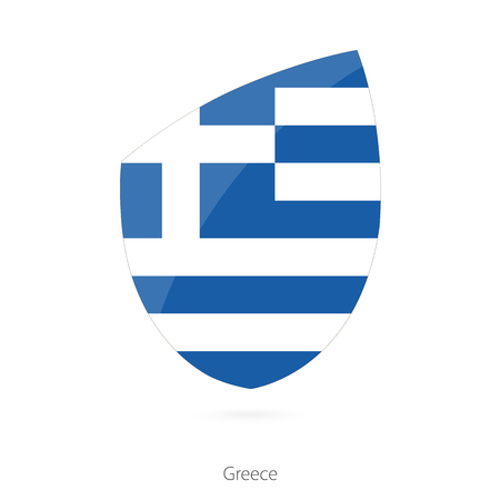Flag of Greece in the style of Rugby icon. Vector Illustration.のイラスト素材