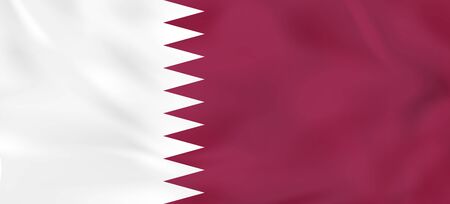 Qatar waving flag. Qatar national flag background texture. Vector illustration.