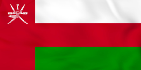 Oman waving flag. Oman national flag background texture. Vector illustration.のイラスト素材