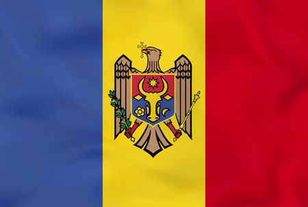 Moldova waving flag. Moldova national flag background texture. Vector illustration.のイラスト素材