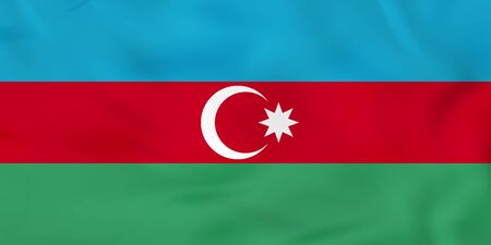 Azerbaijan waving flag. Azerbaijan national flag background texture. Vector illustration.のイラスト素材