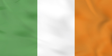 Ireland waving flag. Ireland national flag background texture. Vector illustration.のイラスト素材