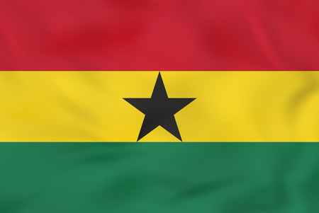 Ghana waving flag. Ghana national flag background texture. Vector illustration.のイラスト素材
