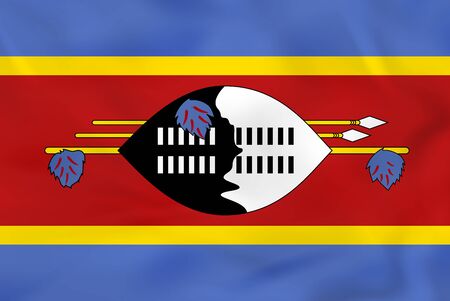 Swaziland waving flag. Swaziland national flag background texture. Vector illustration.のイラスト素材