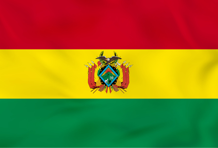 Bolivia waving flag. Bolivia national flag background texture. Vector illustration.のイラスト素材