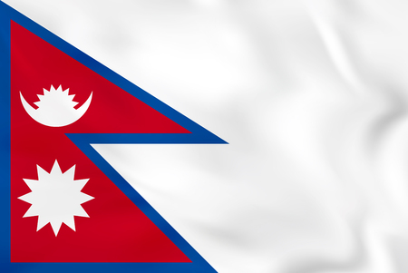 Nepal waving flag. Nepal national flag background texture. Vector illustration.のイラスト素材
