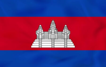 Cambodia waving flag. Cambodia national flag background texture. Vector illustration.のイラスト素材