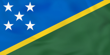 Solomon Islands waving flag. Solomon Islands national flag background texture. Vector illustration.のイラスト素材