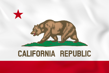 California waving flag. California state flag background texture.Vector illustration.のイラスト素材
