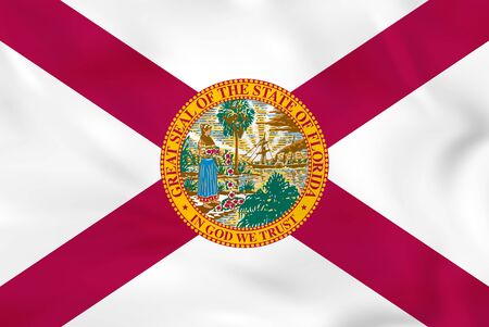 Florida waving flag. Florida state flag background texture.Vector illustration.のイラスト素材