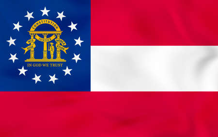 Georgia waving flag. Georgia state flag background texture.Vector illustration.のイラスト素材