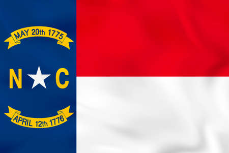 North Carolina waving flag. North Carolina state flag background texture.Vector illustration.のイラスト素材