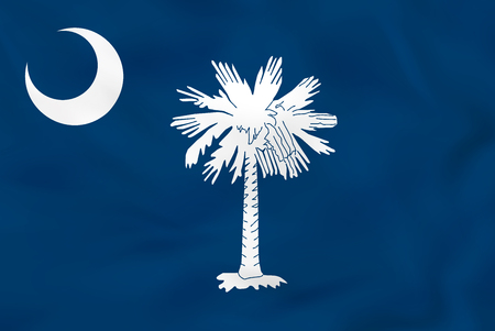 South Carolina waving flag. South Carolina state flag background texture.Vector illustration.のイラスト素材