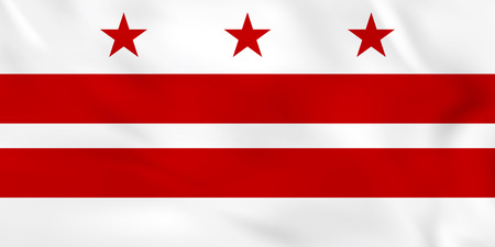 District of Columbia waving flag. District of Columbia state flag background texture.Vector illustration.のイラスト素材