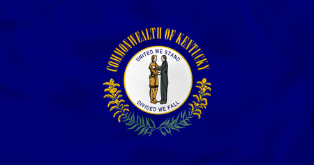 Kentucky waving flag. Kentucky state flag background texture.Vector illustration.のイラスト素材
