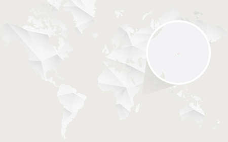 Seychelles map with flag in contour on white polygonal World Map. Vector Illustration.のイラスト素材