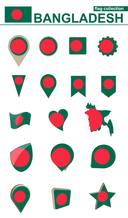 Bangladesh flag collection.のイラスト素材
