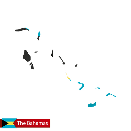 The Bahamas map with waving flag of country. Vector illustration.のイラスト素材
