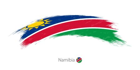 Flag of Namibia in rounded grunge brush strokeのイラスト素材