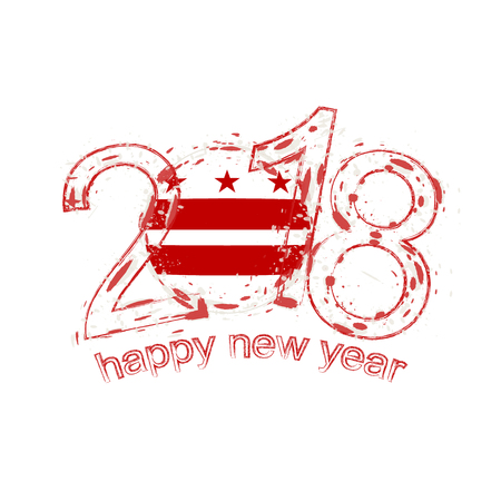 2018 Happy New Year District of Columbia US Stateのイラスト素材