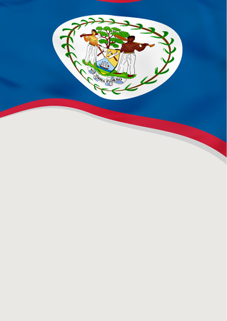 Leaflet design with flag of Belize. Vector template.のイラスト素材