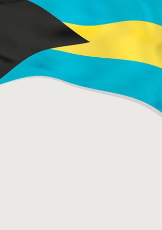 Leaflet design with flag of The Bahamas. Vector template.のイラスト素材