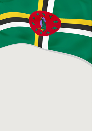 Leaflet design with flag of Dominica. Vector template.のイラスト素材