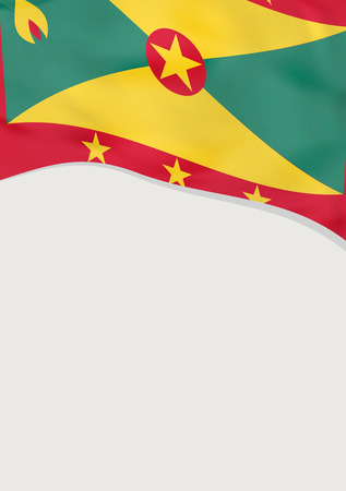 Leaflet design with flag of Grenada. Vector template.のイラスト素材