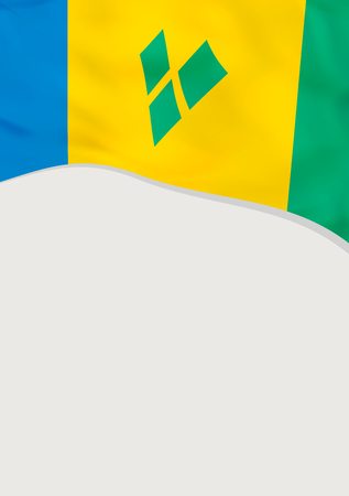 Leaflet design with flag of Saint Vincent and the Grenadines. Vector template.のイラスト素材