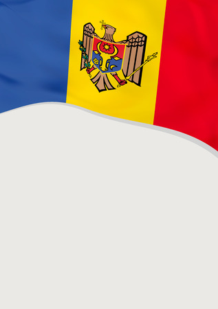 Leaflet design with flag of Moldova. Vector template.のイラスト素材