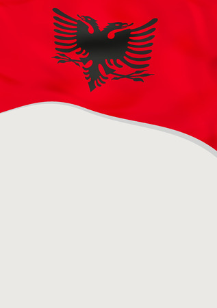 Leaflet design with flag of Albania. Vector template.のイラスト素材