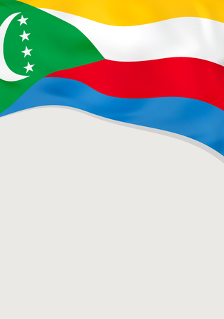 Leaflet design with flag of Comoros. Vector template.のイラスト素材