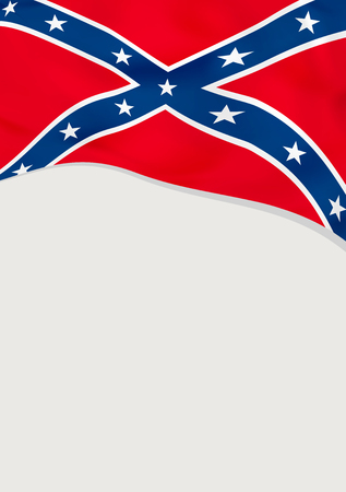 Leaflet design with flag of Confederate, US. Vector template.のイラスト素材