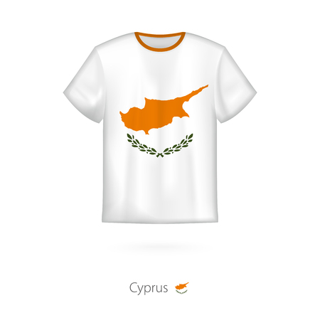T-shirt design with flag of Cyprus. T-shirt vector template.のイラスト素材