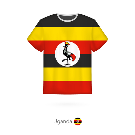 T-shirt design with flag of Uganda.のイラスト素材