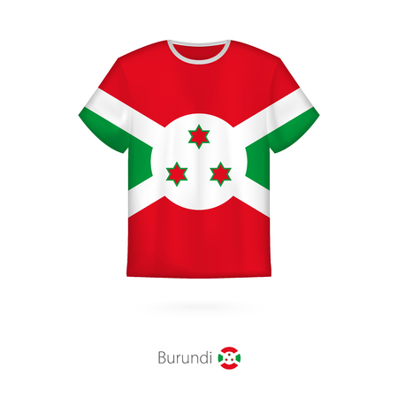 T-shirt design with flag of Burundi.のイラスト素材