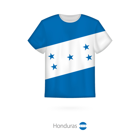 T-shirt design with flag of Honduras. T-shirt vector template.のイラスト素材