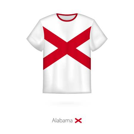 T-shirt design with flag of Alabama vector illustrationのイラスト素材