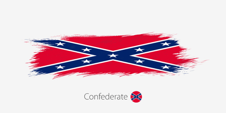 Flag of Confederate, grunge abstract brush stroke on gray background.Vector illustration.のイラスト素材