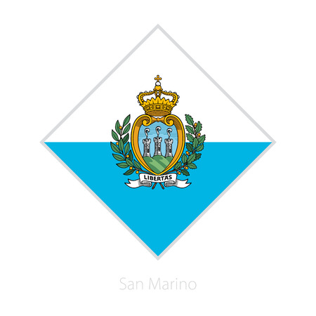 Flag of San Marino participant of the Europe football competition. Vector flag.のイラスト素材